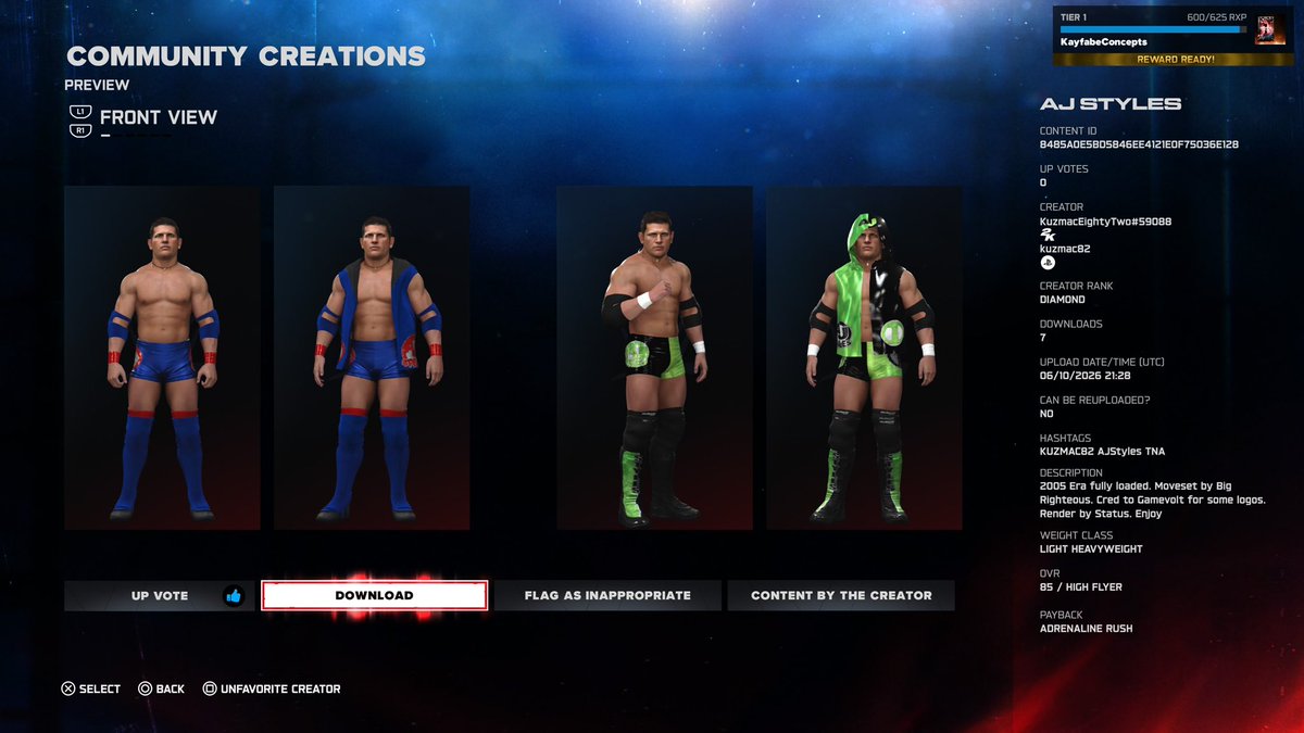 TruthisF's tweet photo. @ViceroyFlair @kuzmac82 Agreed, but I would also say his AJ Styles looks like a mod as well.  Best I've ever seen! https://t.co/OuDKbLq4Kw