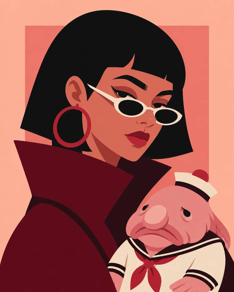 Editorial flat-vector character portrait
