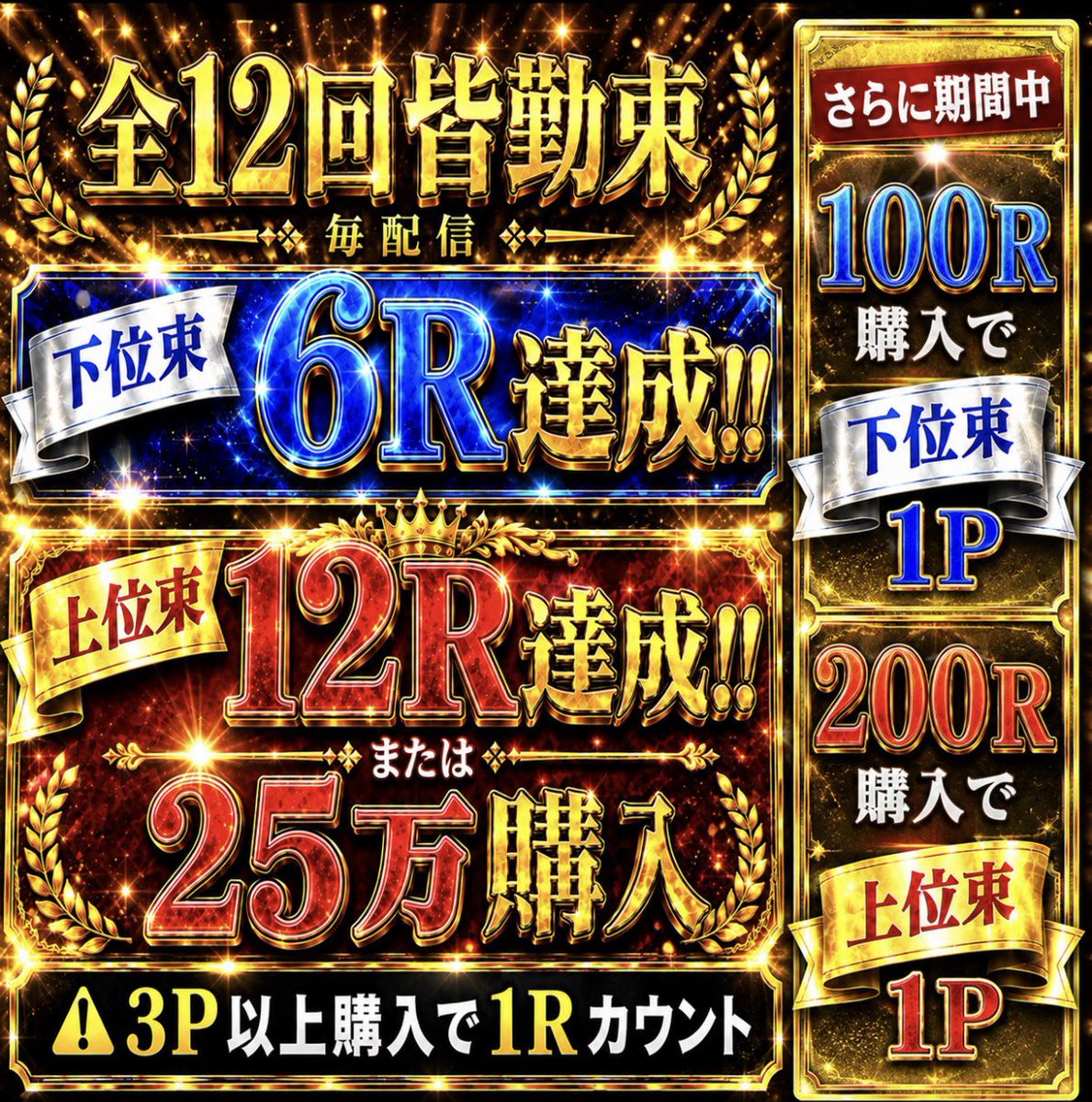 ZEROzero8192's tweet photo. ＼🎁リポストで全員にクーポン🎁／ 

新シーズン開幕‼️

⚠️前回大マイナスを叩き出したため、参加ラウンドのみ加算で、第1回仕切り直します🙇

🌈皆勤束+参加ラウンド数還元🌈

⚡️本日21時ごろより
　　《第1回あとふりニブイチ配信》⚡️

3抜き、3石をするたびに1ポイント‼️
ポイントに応じて ZERO袋チャレンジ🔥🔥

2ラウンドに1回ZERO袋出します🔥
⚡️120% 〜 200%⚡️

⚠️今回から抜き賞等の獲得した分はその都度詳細に反映します🙇