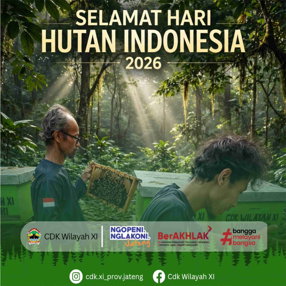 CdkXi's tweet photo. Hari Hutan Indonesia diperingati setiap tanggal 7 Agustus. Peringatan ini menjadi momentum penting untuk merawat kesadaran publik terhadap kelestarian hutan  sebagai penopang kehidupan, penghasil oksigen.
@dlhkprovjateng https://t.co/hA4i3ivOv2