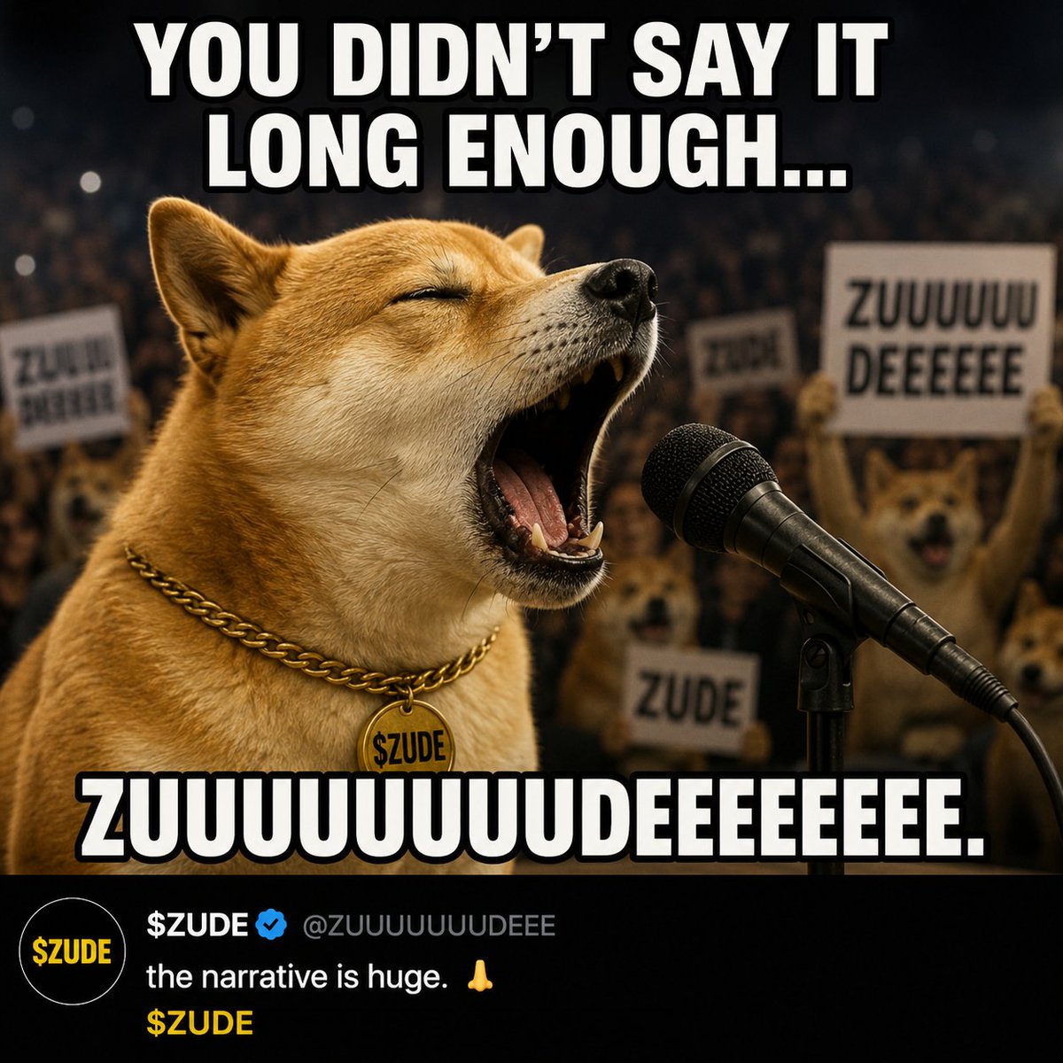 luckiduckling's tweet photo. the timeline is about to be saying one thing...

ZUUUUUUUUDEEEEEEEE.

$ZUDE https://t.co/U30ZjVT8Fh