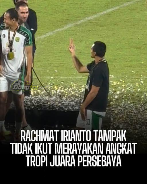 Bongtv_com's tweet photo. Rachmat Irianto : Saya udah dapat 2x

Saat perayaan gelar juara piala presiden persebaya surabaya dia terlihat hanya santai di pinggir saja https://t.co/wdhsPP011H
