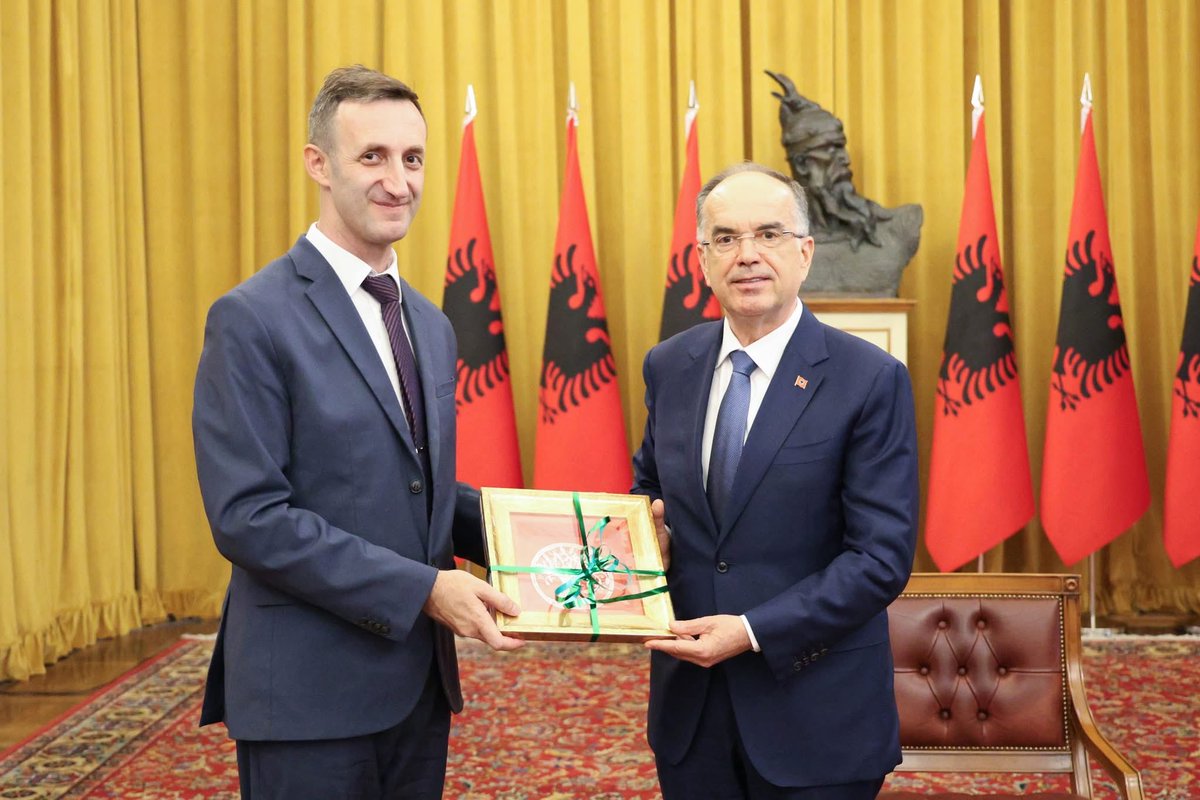 RfPEurope's tweet photo. 🇦🇱 The President of the Republic of Albania, H.E. @BajramBegajAL, received in Tirana representatives of European Interreligious Councils @ENIBrfpEurope within the international programme “Shared Sacred Flourishing.” 🤝🕊️

🔗 https://t.co/9lY1WOryUM

@religions4peace https://t.co/pSFWVmnZd4