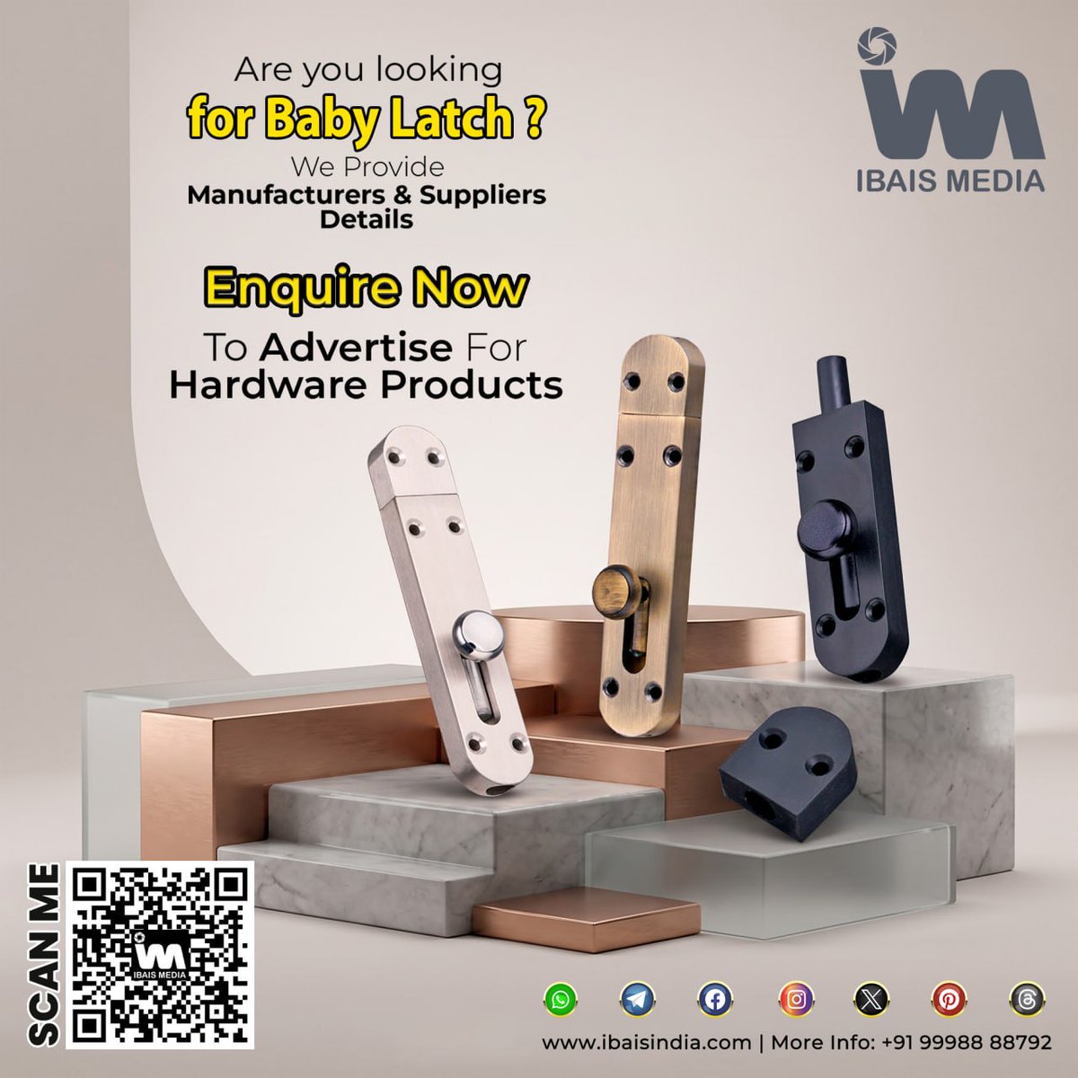 ibais_hardware's tweet photo. IBAIS MEDIA | Rajkot π’
BABY LATCH
More Info: +91 99988 88792
WhatsApp Channel: https://t.co/Fiy68avi38
Website: https://t.co/2M6vmpFCQv
.
#IBAISMedia #IbaisHardware #BabyLatch #BabyLatchManufacturer #DoorLatch #DoorFittings #HardwareFittings #ArchitecturalHardware https://t.co/3cpGDPZ29Q