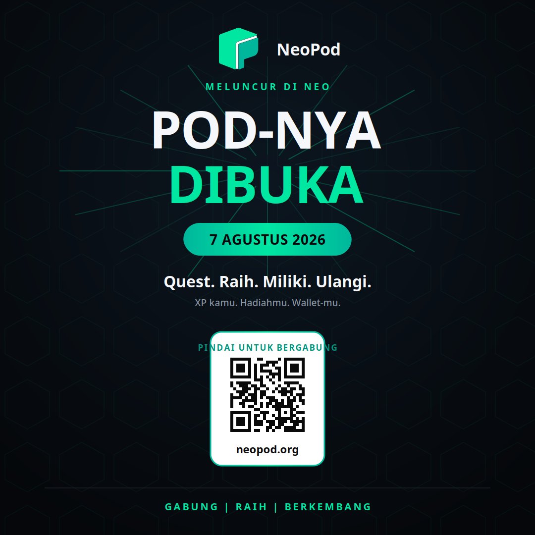NeoBlockchainID's tweet photo. NeoPod Resmi Diluncurkan! 🥳

Saatnya merasakan pengalaman baru bersama NeoPod! 🚀

Jelajahi platformnya, selesaikan quest, terhubung dengan komunitas global, dan jadilah bagian dari ekosistem Neo yang terus berkembang.

https://t.co/6qPq7FHYU5 https://t.co/OeKZ1aFwGt