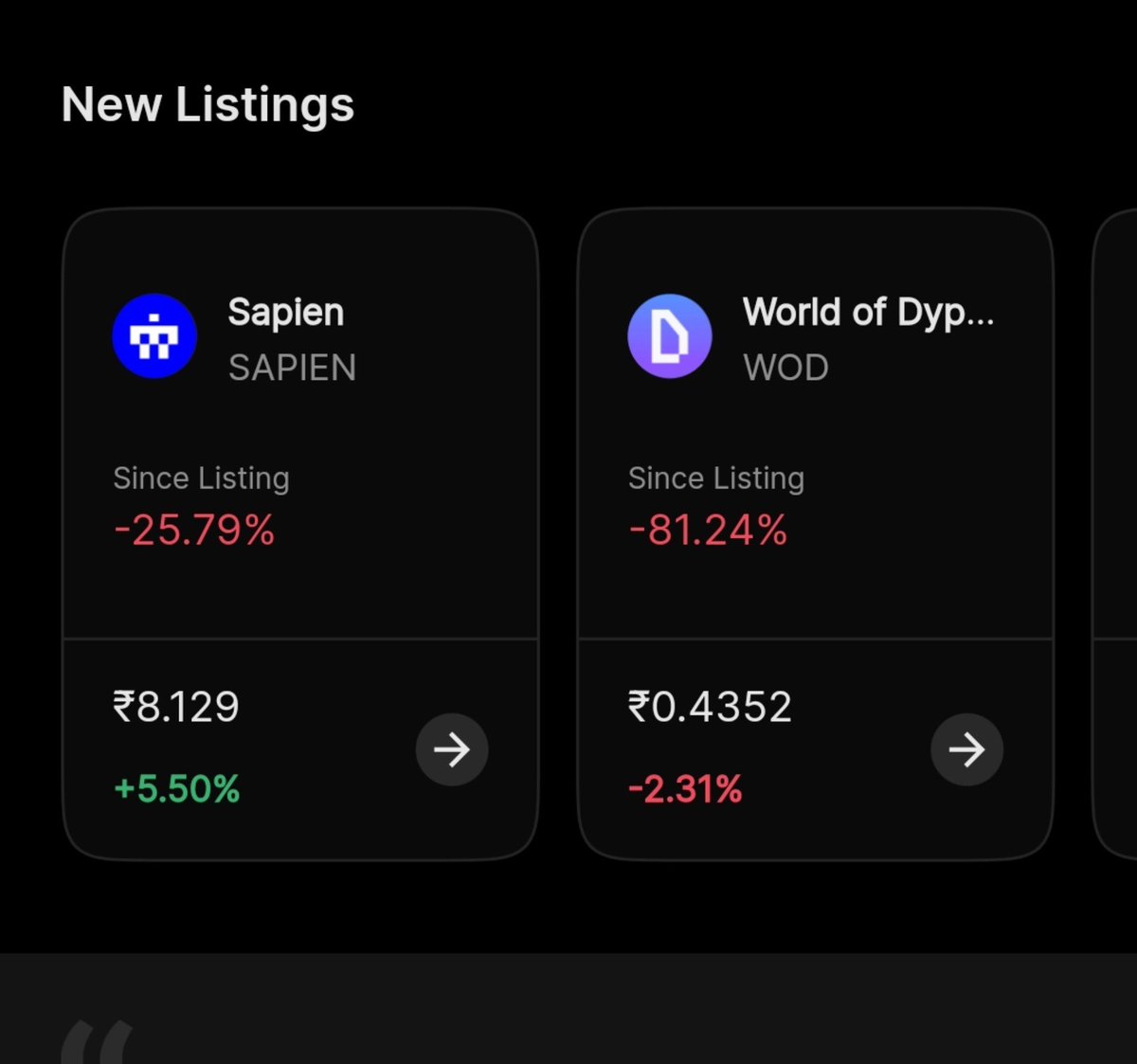 SaifAli2273's tweet photo. "Hi @CoinDCX, please stop silently listing new tokens. Kindly show their announcement directly on the home screen and list them in INR pairs under Spot mode with limit order options instead of only offering instant buy/sell." 
@CoinDCX_Cares  and @smtgpt https://t.co/rz4XMfUTYY