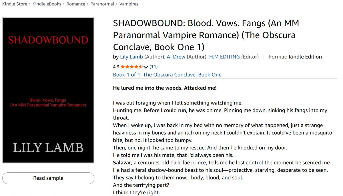 SheTwink's tweet photo. @coastal_scribe https://t.co/VKUqgO0ctL
SHADOWBOUND is a dark MM paranormal vampire romance.
#vampires #vampiresmp #vampirefiction #vampireromance https://t.co/73FDTOrO2g
