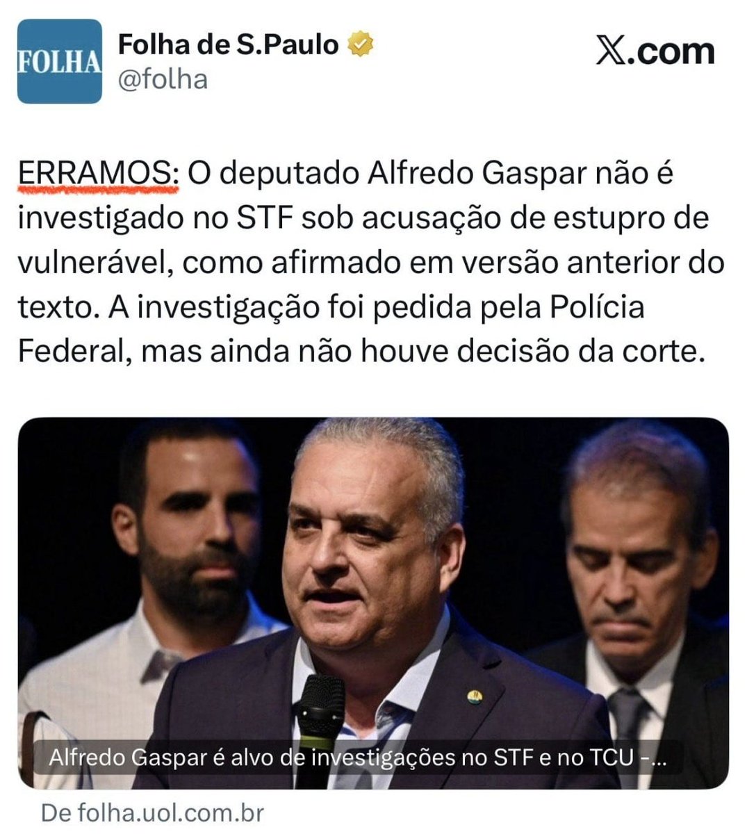 RicardoRoveran's tweet photo. Não Folha, não "erraram".

O que fizeram foi publicar sem apurar com a óbvia intenção de ferir a honra do Senador, com efeito na campanha do Flávio Bolsonaro.

Não foi um mero "erro", foi um crime de campanha, planejado, calculado e executado intencionalmente. https://t.co/1aRFNYLsTf