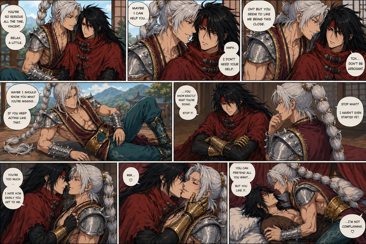 ElvenThranduil2's tweet photo. Vincent Valentine falling for the seduction of Fujin...Fujin knows exactly what he is doing, he is the master seducer and Vincent fall for his charms no matter how hard he resists...Part 3
#valenjin #VincentValentine #Fujin https://t.co/ZqmwmAwmFV