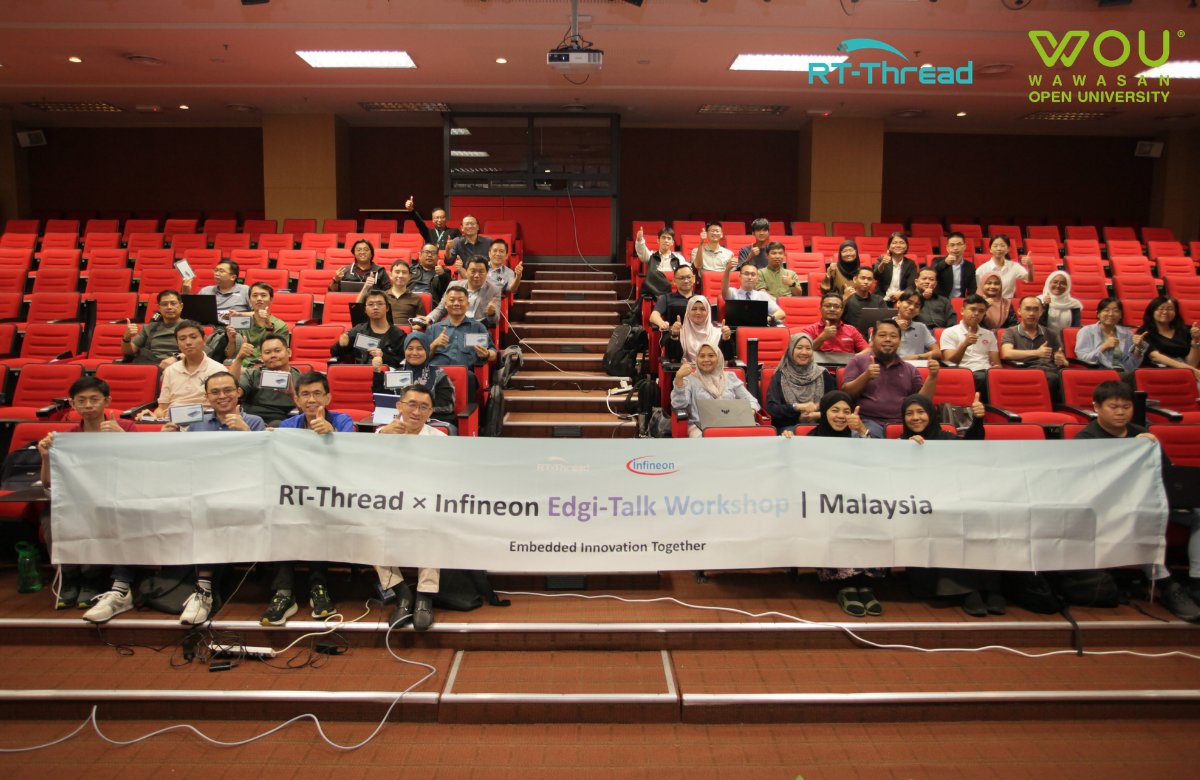 rt_thread's tweet photo. Building the Future of Embedded Innovation Through Global Collaboration

We are excited to announce the signing of a Memorandum of Understanding (MoU) between Shanghai Real Thread Electronic Technology Co., Ltd. (RT-Thread)  and @WOU_Tweet , marking an important milestone in strengthening industry-academia collaboration and expanding global cooperation in embedded technology education.

As RT-Thread continues to expand its global ecosystem, we are committed to connecting with universities, developers, and industry partners worldwide to promote open-source embedded technology, cultivate engineering talent, and accelerate innovation in intelligent systems.

Through this partnership, RT-Thread and WOU will collaborate on technical training, knowledge exchange, and practical learning opportunities in key technology areas including Edge AI, embedded systems, Internet of Things (IoT), and Industry 4.0 applications.

As a leading open-source embedded ecosystem provider, RT-Thread will contribute its expertise in RTOS, embedded development, and Edge AI solutions to support hands-on workshops, developer education, and industry-oriented training programmes. These initiatives aim to help students, engineers, and technology professionals gain the practical skills needed to transform innovative ideas into real-world applications.

The collaboration was officially launched with the RT-Thread × @Infineon  Edgi Talk Workshop, hosted at Wawasan Open University. During the workshop, participants explored the development of Edge AI applications through hands-on practice, gaining experience with intelligent embedded systems, AI inference, IoT connectivity, and real-time operating systems.

We would like to sincerely thank Leow from Lingkail Sdn Bhd for his valuable support and coordination in making this collaboration and workshop a success.
Looking ahead, RT-Thread and WOU will continue to deepen cooperation in technology education, ecosystem development, and global knowledge exchange. Together, we aim to empower the next generation of embedded innovators and contribute to the advancement of intelligent technologies across Malaysia and beyond.