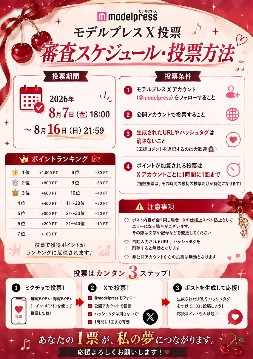 ryona1126's tweet photo. 本日から3次審査がスタートします‼️
是非画像を参考に、審査のご協力よろしくお願いします！分からないことがあれば、ミクチャ配信にてお聞きください。
よろしくお願いします🙇‍♀️ https://t.co/TUFCJMkMn2