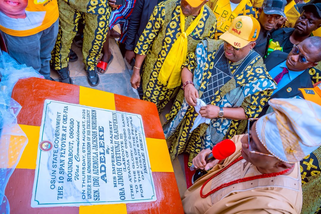 TICC_2026's tweet photo. PHOTO NEWS:

Commissioning of 10-span Oke Fia flyover, Osogbo, constructed by the administration of Governor Ademola Adeleke

#ImoleCarryOnAccordingly https://t.co/g9w9llbFzb