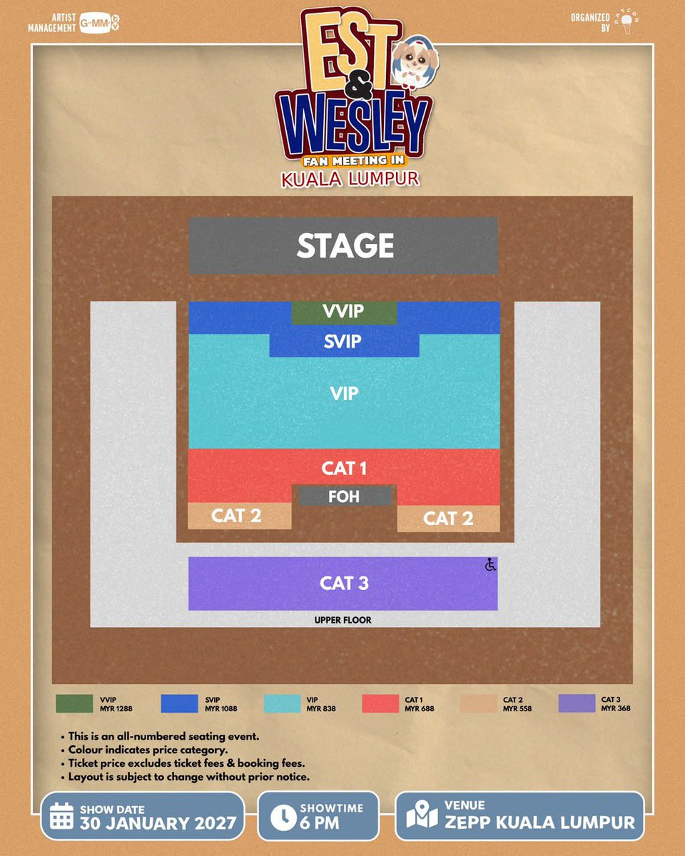 LAKIELPHAS's tweet photo. WTS 

EST &amp; WESLEY FAN MEETING IN KUALA LUMPUR 🇲🇾

- CAT 1 
- CAT 2 

prices - cat 1 rm 700
             - cat 2 rm 600

instant transfer | meet up F2F 
on-site assistance venue☑️

Dm me if interested to buy 📩

#EstWesleyFMinKL #Est_rvp #Wesley https://t.co/KnowrzyYqH