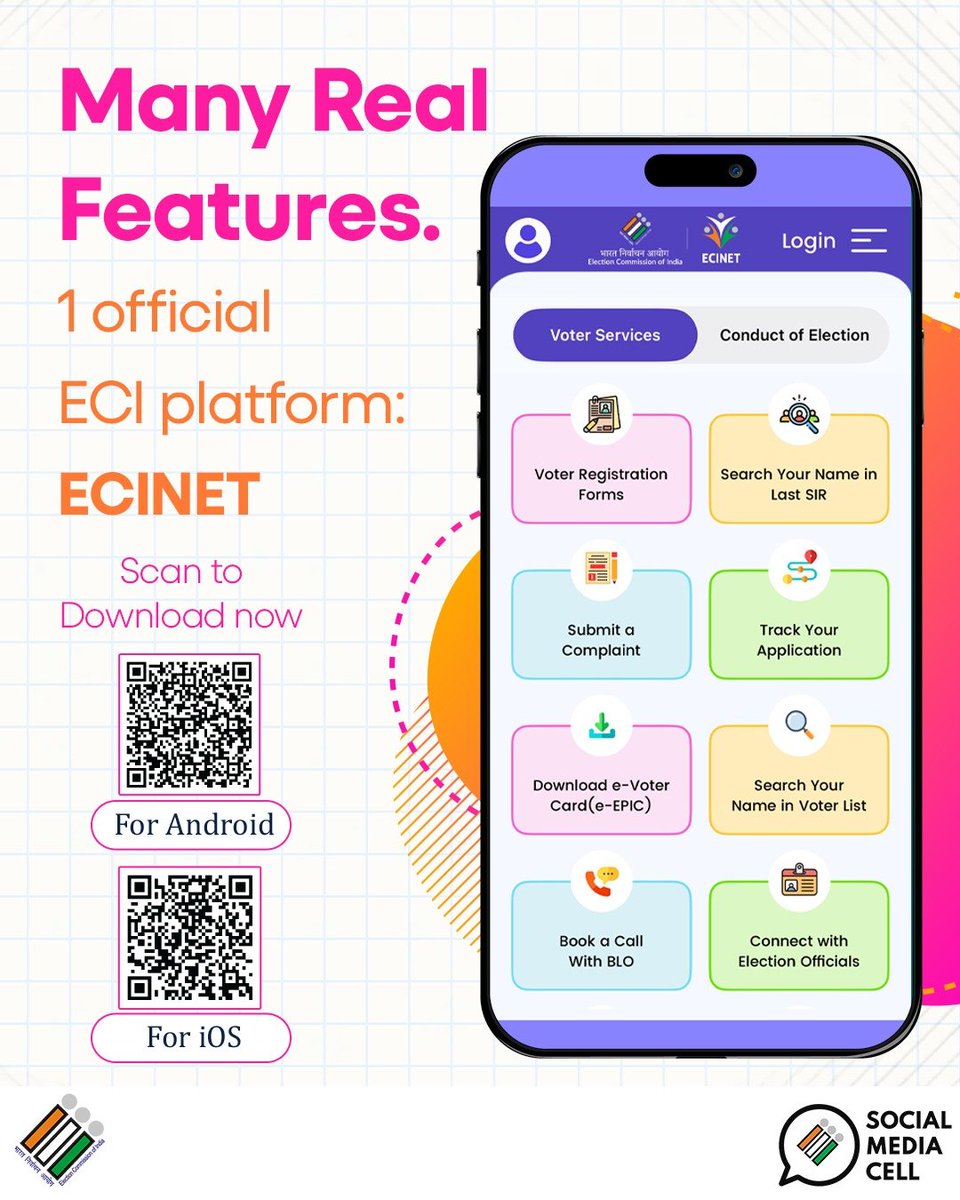 ECISVEEP's tweet photo. Your one-stop election companion!

#ECINET brings it all together in one official ECI platform.

#ECI #ECIInitiatives 

2/2 https://t.co/vzZmXLmCPl