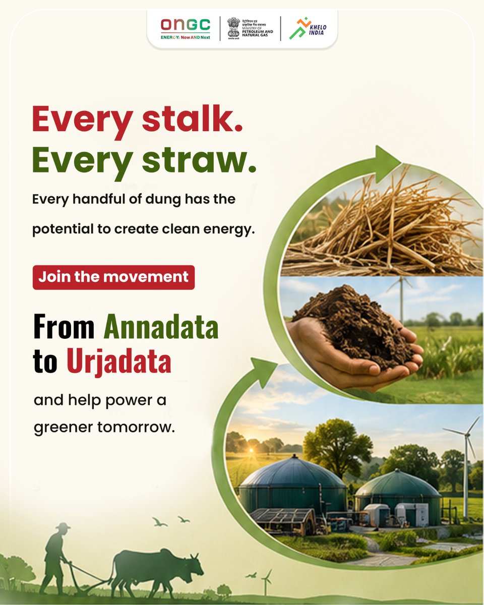ONGC_'s tweet photo. #GOBARdhan #GOBARdhanScheme #WasteToWealth #CBG #BioEnergy
#EnergyNowAndNext #YouAreEnergy
@PetroleumMin | @HardeepSPuri | @OfficeofHSP | @TheSureshGopi | @Secretary_MoPNG | @neerajmittalias https://t.co/IQ4y1Bdnvm
