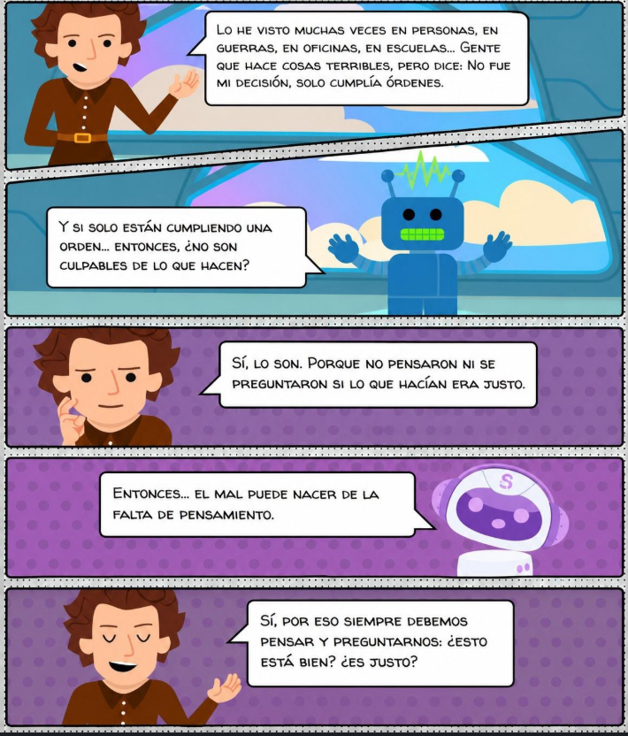 Smartickmetodo's tweet photo. En Thinking, a los niños les empezamos a hablar de la  figura de #HannahArendt en un filocómic.  El tema de la obediencia. El criterio. https://t.co/Y10AlkqdHv