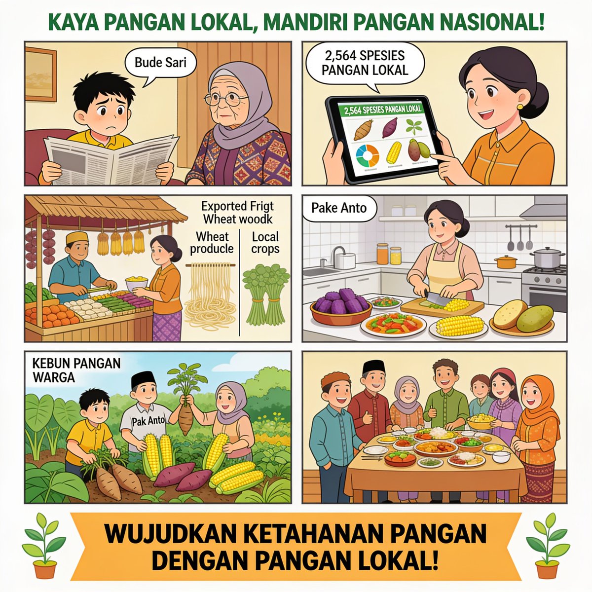 Petaloras's tweet photo. Indonesia memiliki 2.564 spesies tanaman pangan lokal, tetapi baru sebagian kecil yang dimanfaatkan secara optimal sehingga ketergantungan pada komoditas pangan tertentu masih tinggi. https://t.co/YrRRu6gkTH