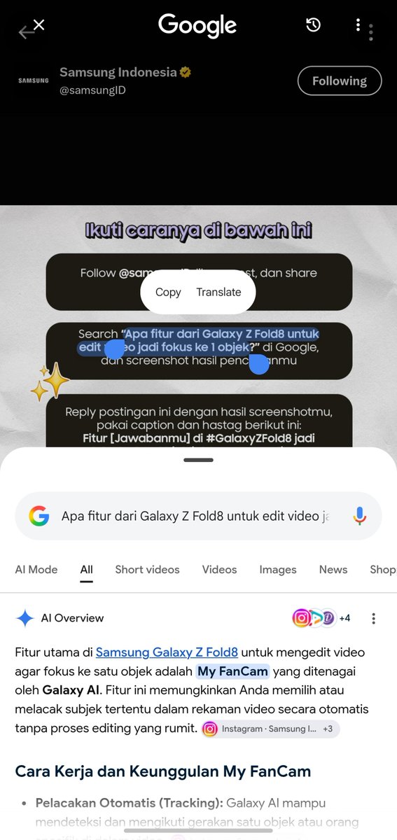 w1ndfly3r's tweet photo. @samsungID Fitur "My FanCam"  di #GalaxyZFold8 jadi andalanku buat highlight momen paling seru dari video. #SearchGalaxyZFold8Uniqueness #FoldTheDoubt https://t.co/jQmqUyM1Yl