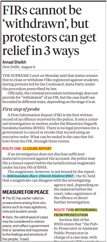 sone_do_mujhe's tweet photo. FIRs can NOT be withdrawn, but protesters can get relief in following 3 ways:
1. Filing of closure report by police
2. Withdrawal from prosecution
3. Quashing of FIR by HC https://t.co/0GitOx1ffc