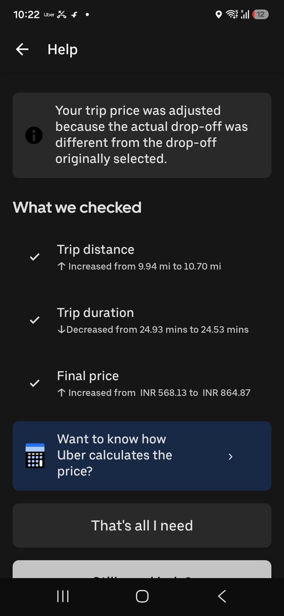 nyati_ji's tweet photo. @Uber_India is literally the worst when it comes to customer service. 
@UberIN_Support please look into this, my drop location was same and there was no toll, still I was charged so much extra! 
@jagograhakjago 
#uber #CustomerExperience #uberindia #fraud #scam https://t.co/Y68YPrThVn