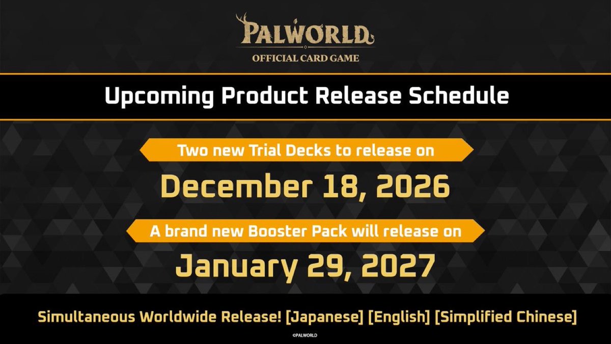 Palifyapp's tweet photo. Who’s ready for these?!?
🎉🎉🎉🎉 @PalworldOCG_EN https://t.co/utVNaspGMf