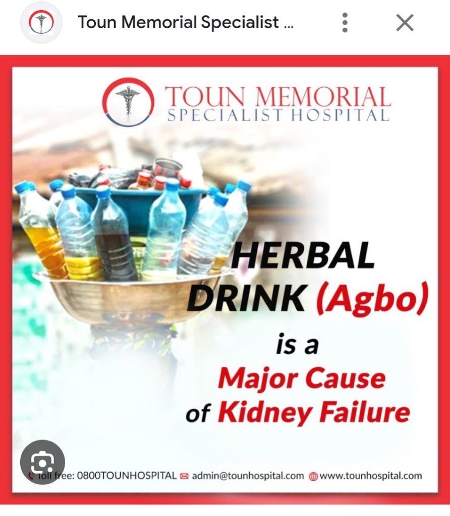 trigottista's tweet photo. This is the cause of kidney problems currently in Igbo land 

Igbos please stay away from Agbo, it kills https://t.co/XITb8tiAWV