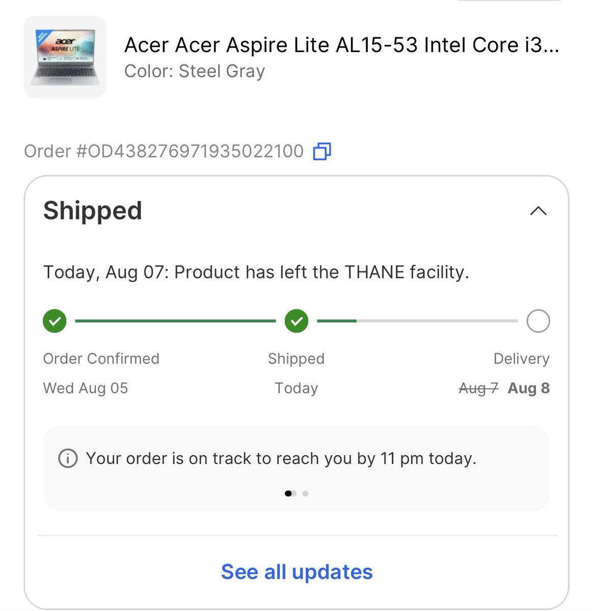 nskroczz's tweet photo. @jagograhakjago @flipkartsupport look at this!😡 Again your tracker is messing with me it is showing that it will be delivered by the end of the day  and when I open the tracker again it is pushed to August 8. I will go &amp; file FIR and submit E Daakhil on consumer portal right away if it fails 😡 https://t.co/2QPDOy05cy