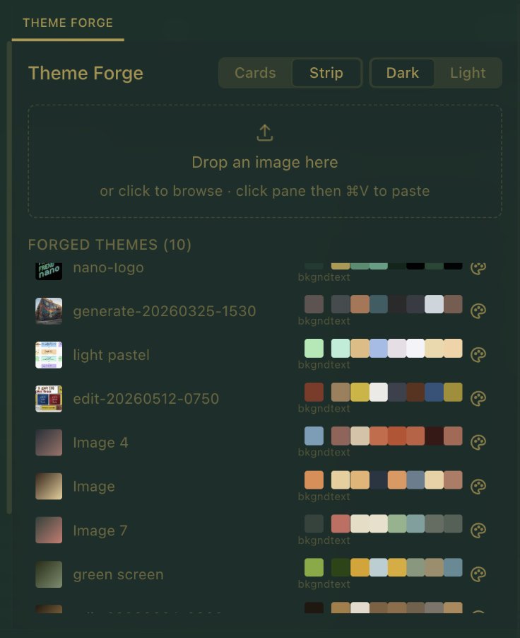 twodogseeds's tweet photo. I made a  color theme plug-in for the hermes-desktop app with the hermes-desktop app. 
-drop in an image. 
-colors are extracted. 
-can swap out the order of colors 
-each swatch has a color wheel for full customization.

just told hermes to read and learn the hermes-desktop SDK and described the plug-in. 
then a few iterations and validations later...

get it here: (or tell your hermes-agent to)

https://t.co/FZ4WYnrp6W

@Teknium  @imbabybrooklyn  @sudoingX 

Thanks for checking it out.