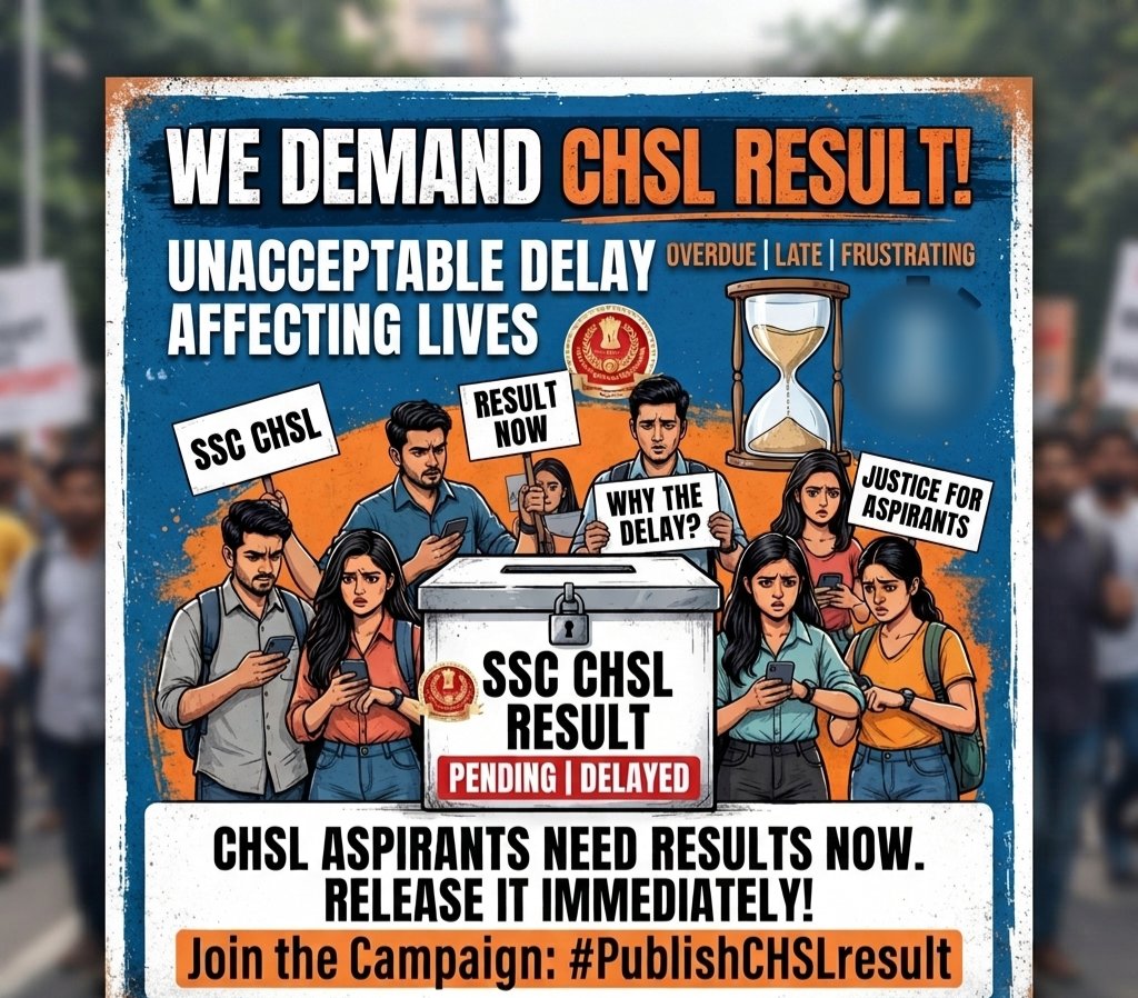 anku_36's tweet photo. 4-5 months and counting... The wait for SSC CHSL results is getting longer by the day, while uncertainty grows. Lives and careers are on hold! We demand immediate declaration of the results. ✊📉 @SSC_Official #SSCCHSLResult #SpeedUpSSC
@SSC_GoI @SSCorg__in @DrJitendraSingh https://t.co/p1a8YcxGhi