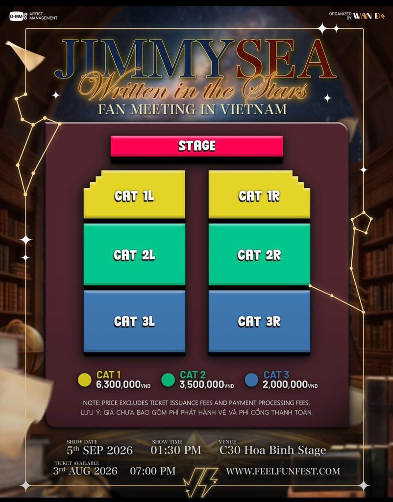 Ercnyi's tweet photo. WTS
JIMMYSEA: WRITTEN IN THE STARS Vietnam Fan Meeting
Tickets available;
~ CAT 1L
~ CAT 2R
Instant transfer
Serious buyers dm
please DM me to buy 📩
#JimmySeaFMinVietnam
#JimmySea #WrittenintheStarsFMinVietnam
#GMMTV #WandeePlus https://t.co/WMJj8D5jNA