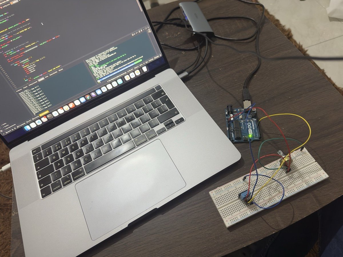m_igadwa's tweet photo. Got Rust running on an 8-bit ATmega328P and reading a DHT11 temperature/humidity sensor.
Demo: breathing on the sensor pushed humidity from 61% to 78%.
Next: stream the data into an Actix Web backend.
https://t.co/zgplvHvKcy
#Rust #Embedded #IoT #Arduino #Avr https://t.co/qYQJG87BDf
