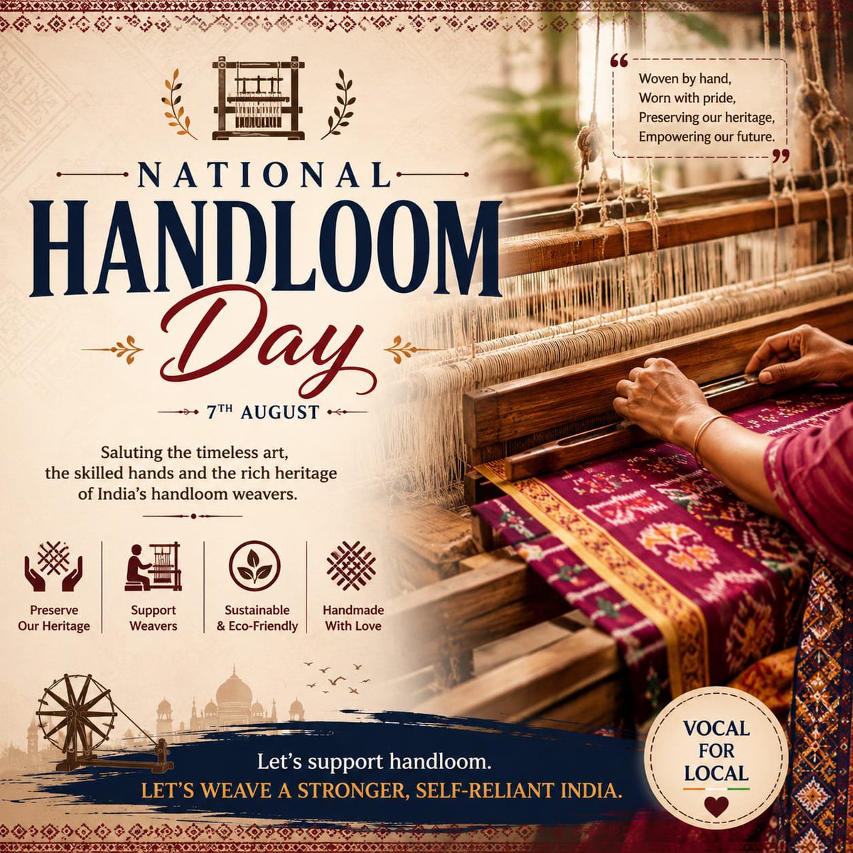authodihand's tweet photo. Celebrate #NationalHandloomDay #handloomday #handloomsaree #odishahandloom #nationalhandloomday2026
#KhadiNext #OdishaHandllom #KhanduaSilk #SambalpuriSilk #Bomkai #Dolabedi #MakeInOdisha #Handloom #Handwoven #Ikat #Bandha #India #Bharat #VocalForLocal #MakeInIndia #MakeInOdisha https://t.co/kzu8rKwCT3