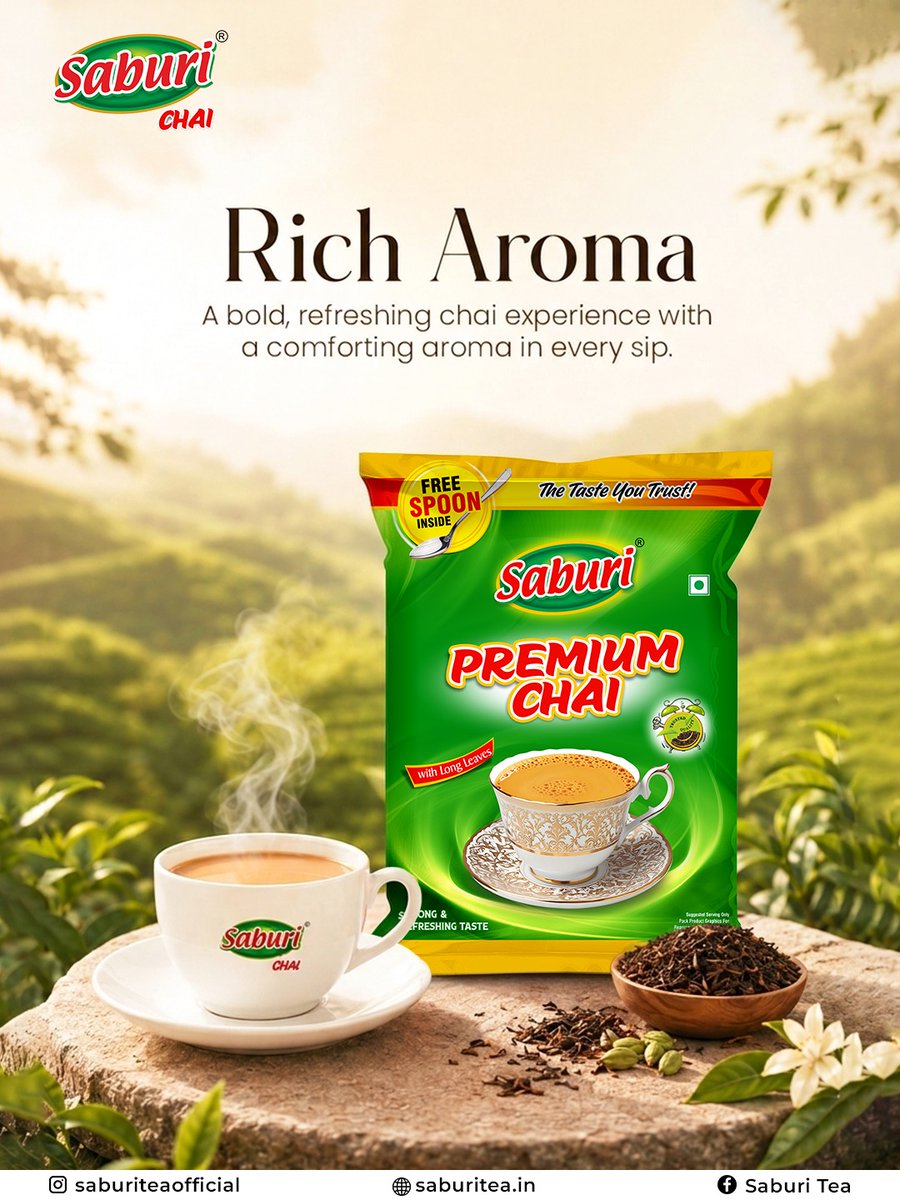 SaburiTea's tweet photo. Real ingredients. Rich aroma. Premium taste. ☕✨
From slow mornings to much-needed chai breaks, Saburi Premium Chai is made for moments that deserve something comforting.
🌐 https://t.co/OACdkOC1A5
📲 @saburiteaofficial
#SaburiTea #SaburiPremiumChai #PremiumChai #ChaiLover https://t.co/gM6dciwPpT