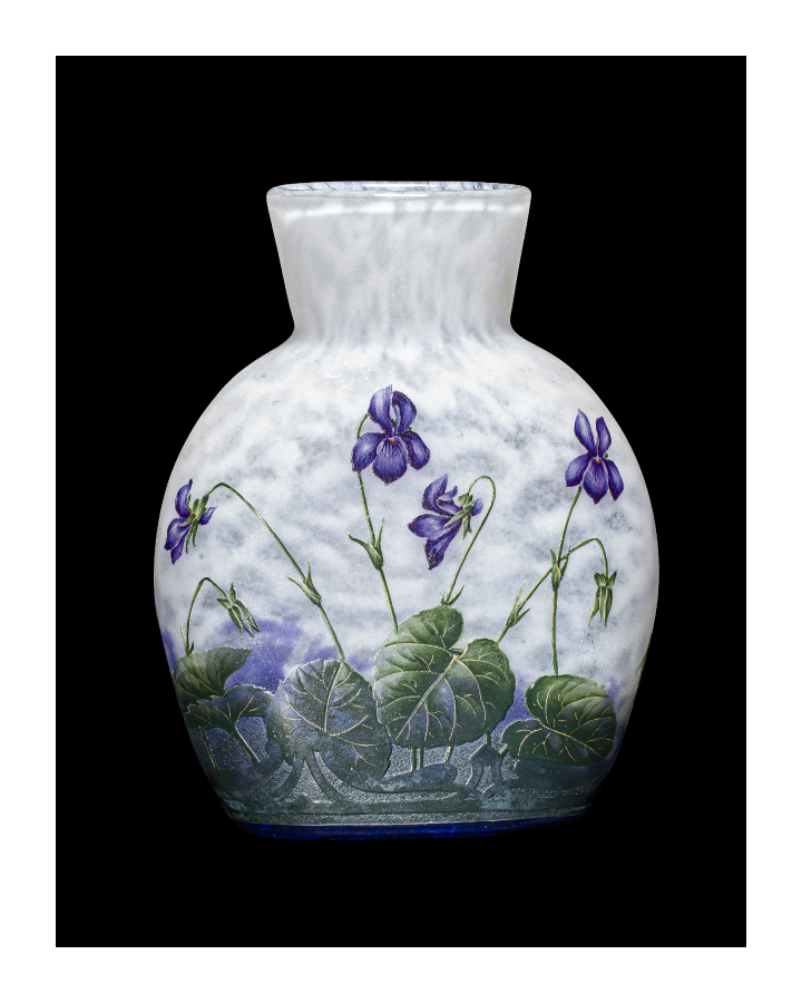第859回 西洋装飾美術セール Lot 460 ドーム「スミレ文花瓶」 EST