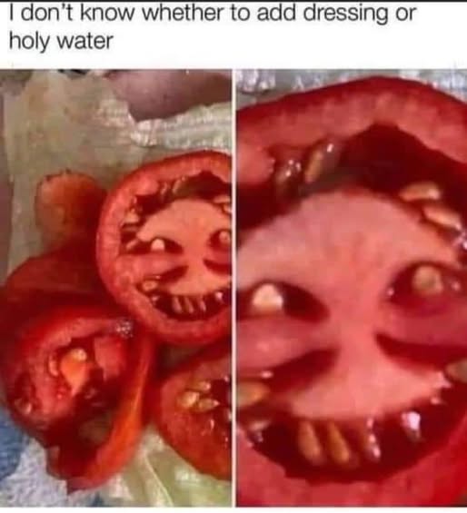 Pawlieee73's tweet photo. Tomato's are terrifying! https://t.co/XjhXQpwMCv