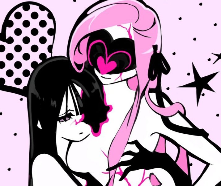 HomuciferHomu's tweet photo. @Official_ALNST It actually looks like they're merging, which makes so much sense with Candy Scar. The lyrics keep emphasizing that they're one and not even death can separate them. The whole song feels like it's about their identities becoming inseparable.

I love my codependent queens raaah https://t.co/VeOidAR4Zy