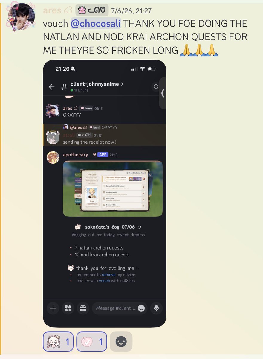 sokopilot's tweet photo. vouch 40⠀୨୧⠀pαid srvc
꒰  17 archon quests ! https://t.co/QgTlPZNv3u