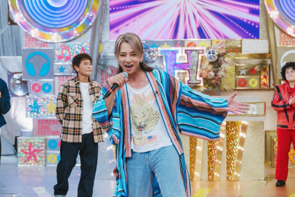 ookami_tbs's tweet photo. 🪩今夜よる7時🪩
#ハマダ歌謡祭
🌻歌謡祭軍 VS アーティスト軍 SP🌻

#松岡充 #SOPHIA
#DreamAmi
#狩野英孝
#ISSA #DAPUMP

#オオカミ少年 #浜田雅功 https://t.co/WOyNNeVODi