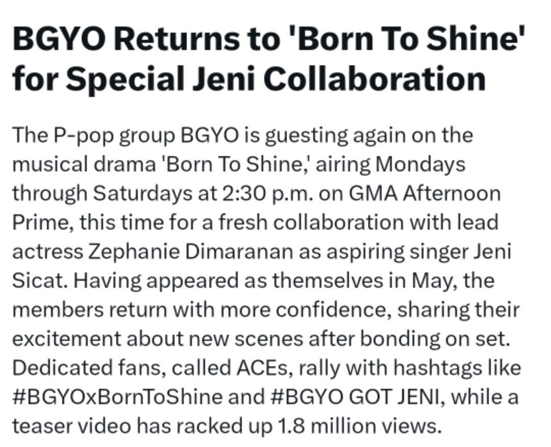 BGYOtrendsofc's tweet photo. In Today's News

BGYO GOT JENI

#BTSBattleForBGYO #BGYO https://t.co/Frgyfuw33M
