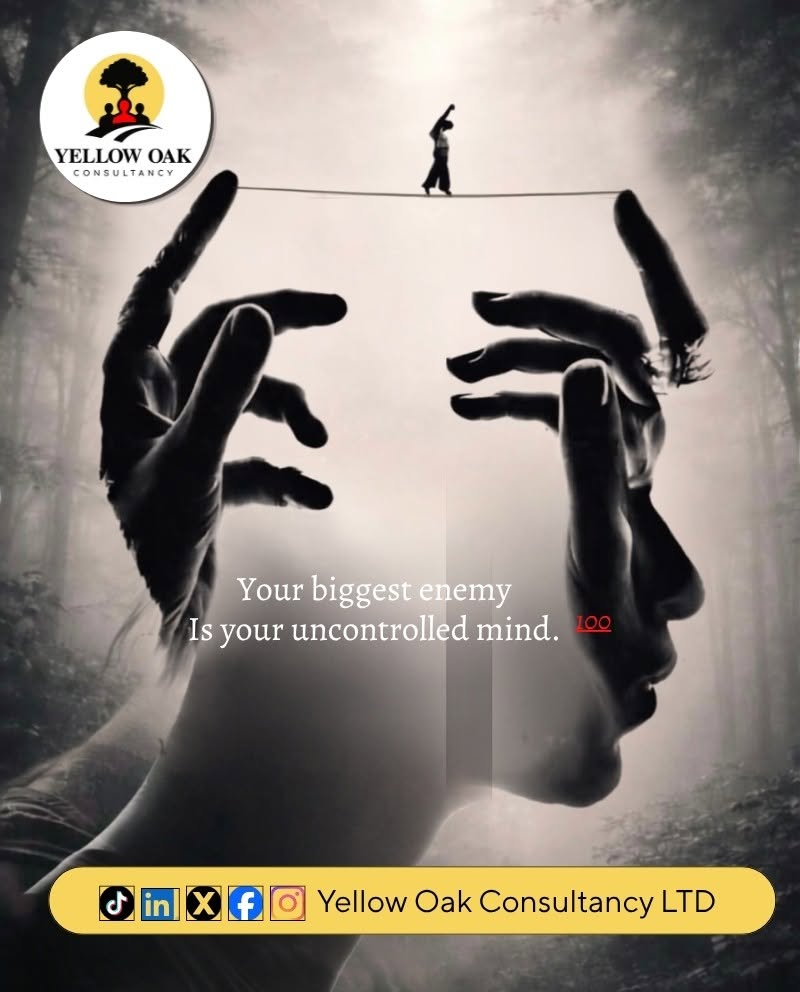 yellowoak_'s tweet photo. The thoughts you entertain shape your actions, decisions, and outcomes.

Mental discipline builds resilience, improves decision-making, and supports personal and professional growth.

Learn practical strategies for personal development and emotional wellness: 0722 865 321 https://t.co/Z1KhLSv6Cb