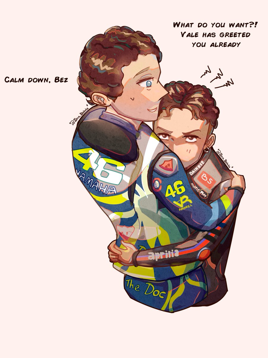 zeta_nebula's tweet photo. This is what I thought when I saw that clip™ from the November 2025 100km dei Campioni 😂
Bez is like a pet dog begging for attention (affectionate)
Made with pose reference
#vr46
#mb72 https://t.co/Isv2t05S8l