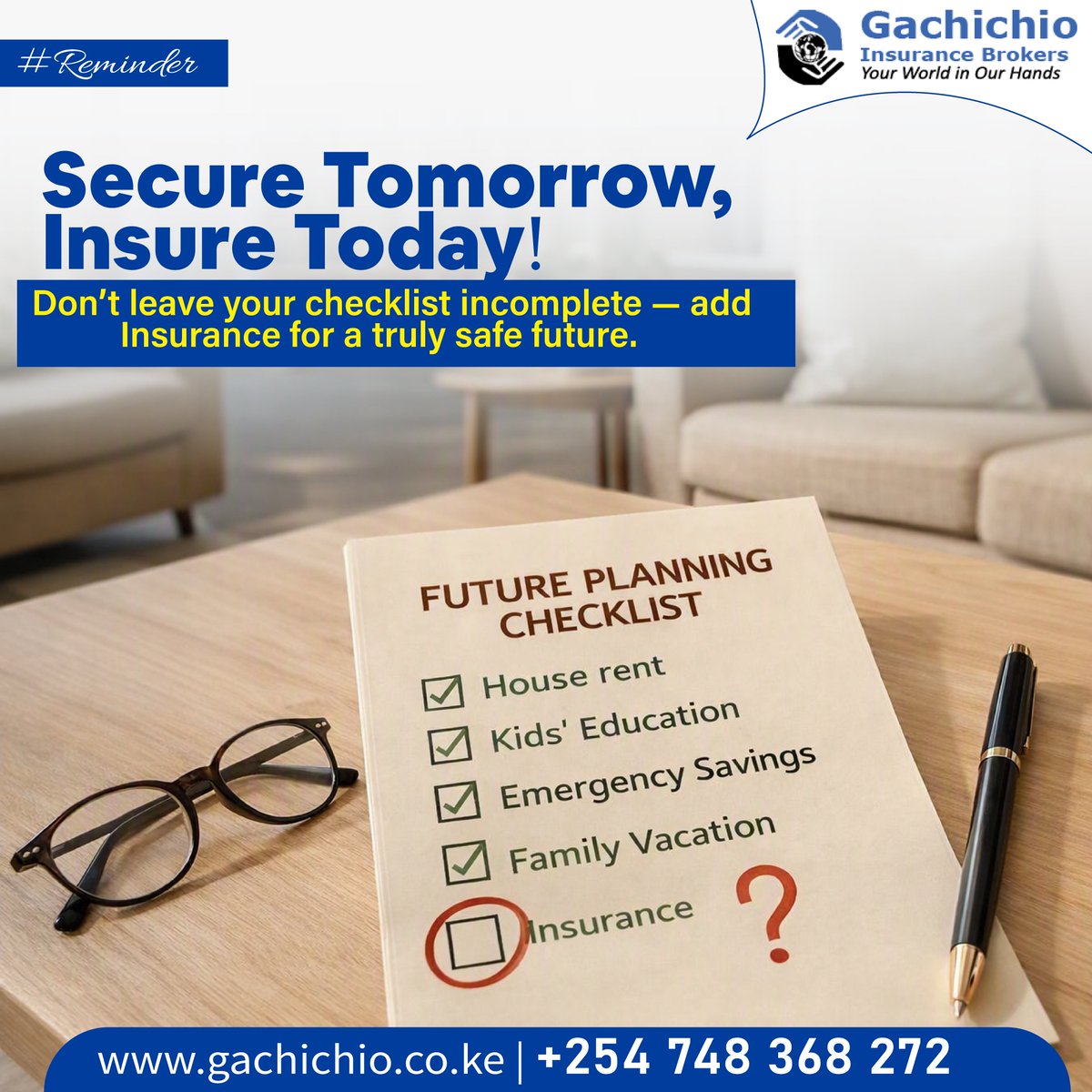 GachichioIns's tweet photo. Secure Tomorrow, Insure Today!
Life is full of checklists — travel plans, business goals, family milestones.
But have you added Insurance to yours?
Don't wait for "someday." Protect what matters, NOW.
#InsuranceTips
#RutoRecognisesPSOs #LegalReformKE #MightyWorksOfGod https://t.co/PtrLfxlDqK