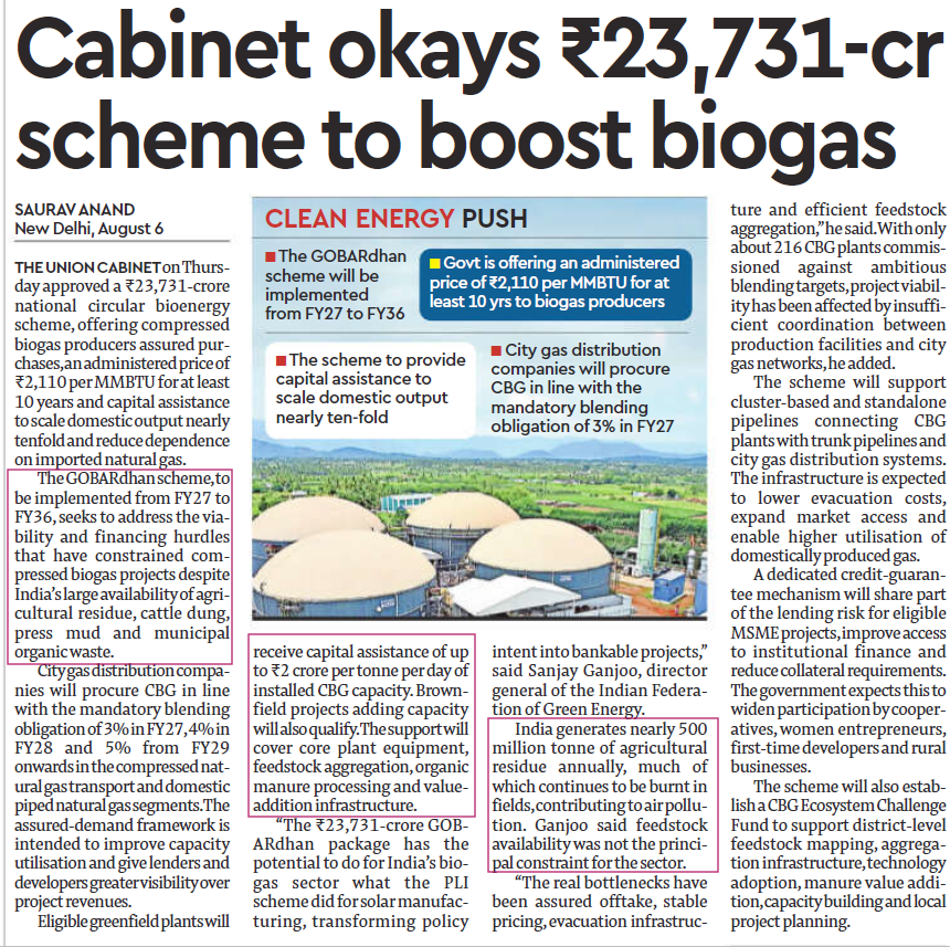 ayushhdivecha's tweet photo. India’s clean energy transition receives a significant push with the Union Cabinet approving a ₹23,731 crore scheme to accelerate the country’s biogas ecosystem. https://t.co/5DEKPj67kq