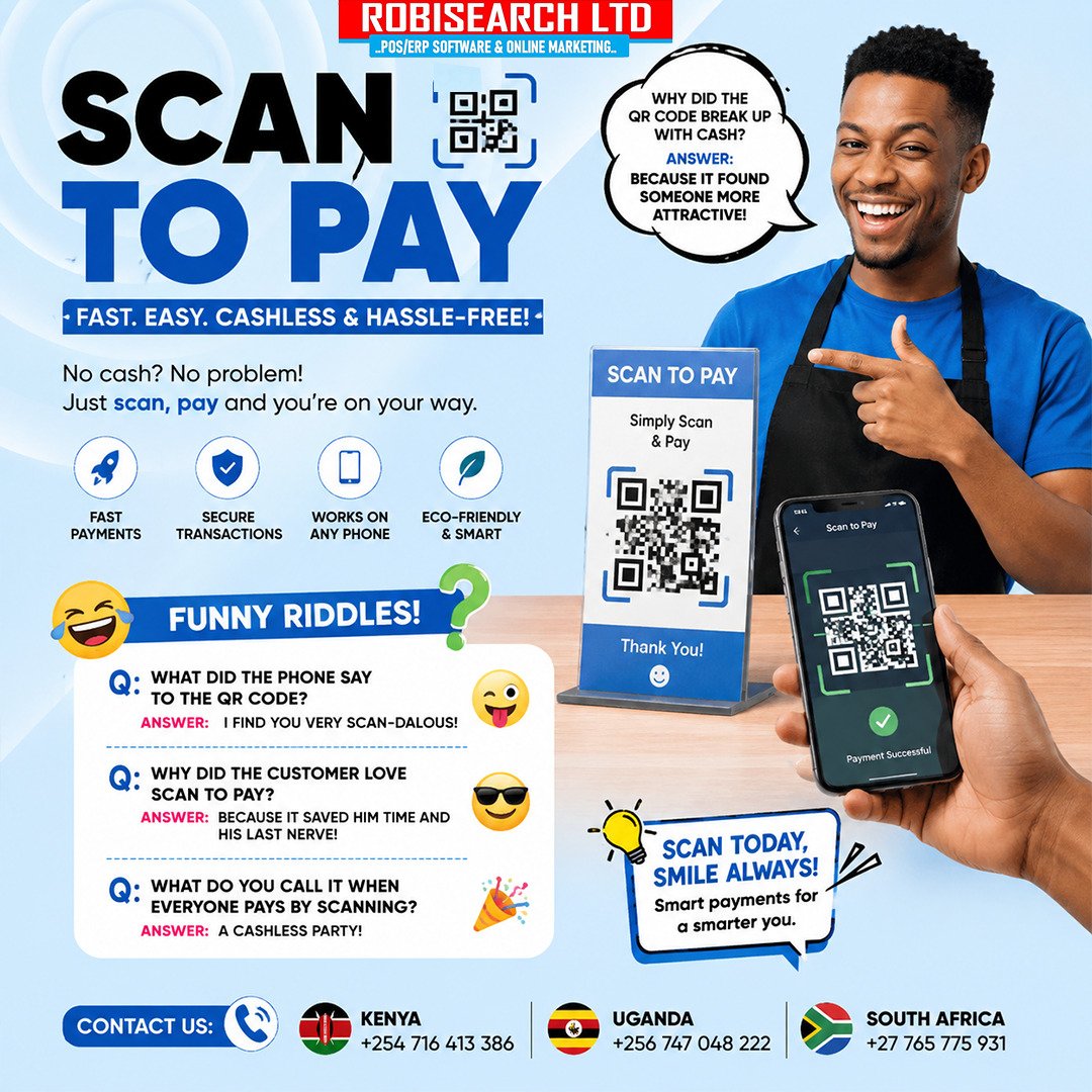 RobisearchICT's tweet photo. Cash is optional. Convenience isn't. 😉

With Scan to Pay, your customers simply scan, pay, and go. Fast, secure, and hassle free.

📲 Scan. Pay. Done.

#ScanToPay #Robisearch #SmartPayments #CashlessBusiness https://t.co/kTwrvkGHkw