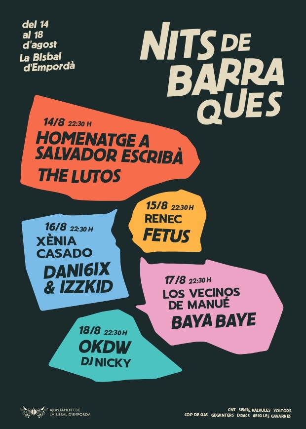 labisbalemporda's tweet photo. Tal com ja es va fer l'any passat, del 14 al 18 d'agost, cinc nits de música en directe ompliran l'escenari de Barraques de la Festa Major de la Bisbal d'Empordà amb una programació que combina talent local, grups consolidats i propostes per a tots els públics. https://t.co/8oVBqeHPkH