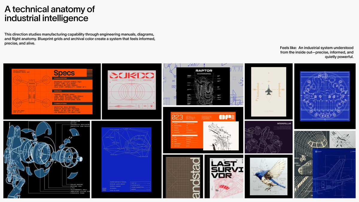 miralizain's tweet photo. recent moodboards for an industrial manufacturing startup https://t.co/qe1YtDdbEX