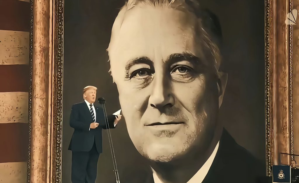 LiviaPangaaaa's tweet photo. Trump will never have the face to meet those great presidents like FDR. After he dies, he can only go see him all shaky and trembling https://t.co/AQXwKo9CbF