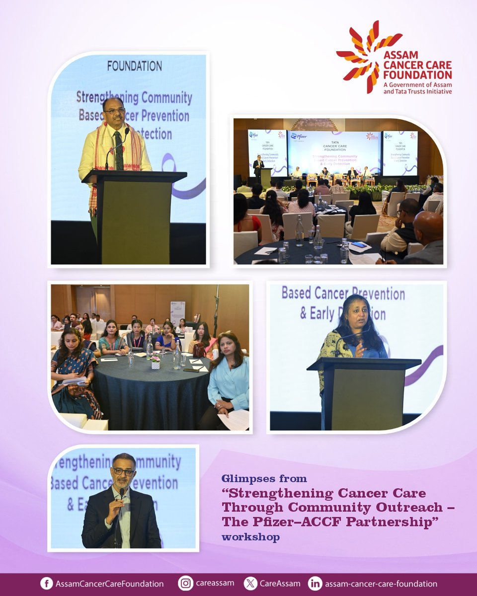 CareAssam's tweet photo. Assam Cancer Care Foundation (ACCF) successfully hosted the 'Strengthening Cancer Care Through Community Outreach – The Pfizer–ACCF Partnership' workshop on 5 August 2026 in Guwahati, bringing together key stakeholders committed to strengthening community-based cancer care. https://t.co/L2Lwue0pAG