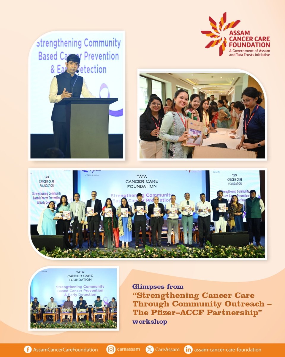 CareAssam's tweet photo. Assam Cancer Care Foundation (ACCF) successfully hosted the 'Strengthening Cancer Care Through Community Outreach – The Pfizer–ACCF Partnership' workshop on 5 August 2026 in Guwahati, bringing together key stakeholders committed to strengthening community-based cancer care. https://t.co/L2Lwue0pAG