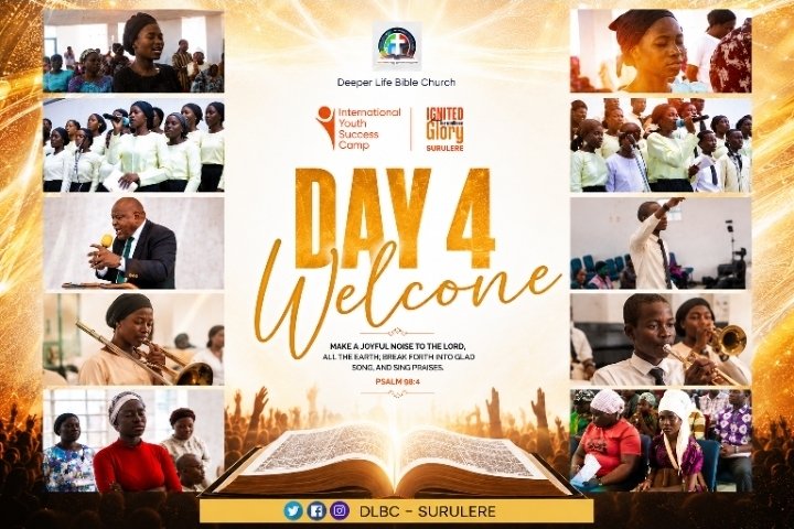 DlbcSurulere's tweet photo. Welcome
DAY 4 IYSC 2026
#DDay #SuccessCamp2026 #IgnitedForExtraordinaryGlory #YouthRevival #RevivalFire #JesusSaves @TheDLvoice @TheYouth_life https://t.co/TtxFXstzF7